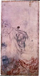 Estudio para un retrato de Cosimo I Giovinetto con otros estudios de cuerpos retorcidos