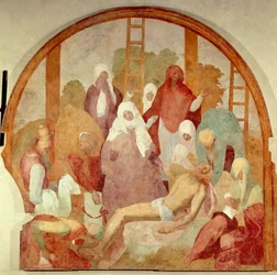 La deposición, detalle del fresco Ciclo de la Pasión de Giacomo Carucci, conocido como Pontormo (1494-1556), fresco, 300x290 cm Certosa di Galluzzo, Florencia