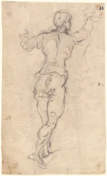 Un Joven Caminando con los Brazos Levantados, Visto desde Atrás, c.1579