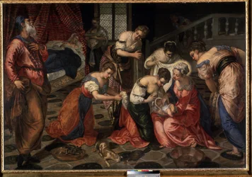 La natividad de San Juan Bautista. Pintura de Tintoretto (Jacopo Robusti llamado Tintoretto