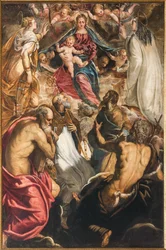 La Virgen con el Niño Jesús y los santos
