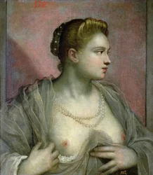 Retrato de una mujer revelando sus pechos, c.1570
