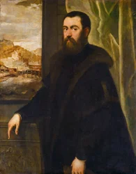 Retrato de un Hombre con Vista de Paisaje, 1552-1556