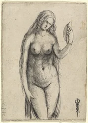 Mujer Desnuda Sosteniendo un Espejo Alegoría de la Vanidad, c. 1503-1504