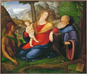 Virgen con el niño entre San Juan Bautista y San Antonio Abbas ...