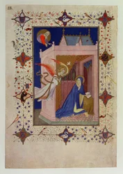 MS 11060-11061 Horas de Notre Dame: Maitines, La Anunciación, de 