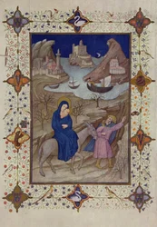 MS 11060-11061 Horas de Notre Dame: Vísperas, La huida a Egipto, de las 