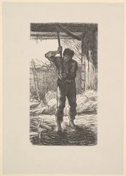 Hombre trillando trigo, 1853
