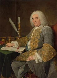 Retrato de Jean-Gabriel du Theil en la firma del Tratado de Viena