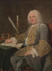 Retrato de Jean-Gabriel du Theil en la firma del Tratado de Viena