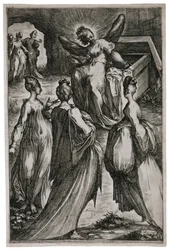 Las santas mujeres en el sepulcro (grabado)