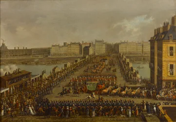 La procesión imperial camino de la ceremonia de coronación el 2 de dic. de 1804, 1805.