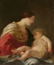 Madonna y el niño, siglo XVII