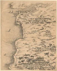 1. Cuadro de la esquina superior izquierda de «El asedio de La Rochelle»