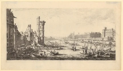 Vista del Louvre, lámina 1 de la serie «Las dos grandes vistas de París»