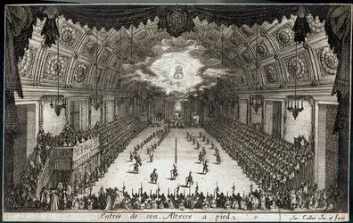 Combat a la barriere: Entrada a pie de Su Alteza el Duque Carlos IV de Lorena ... (grabado)