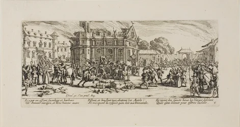 Destrucción de un convento, lámina seis de Las miserias de la guerra