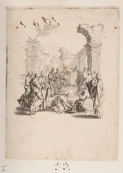 Discípulo lavando los pies de Cristo, n. 1 de 11 de La Petite Passion