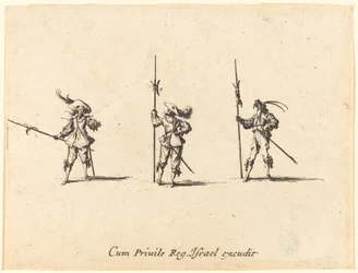 Ejercicio con alabardas, 1634-1635