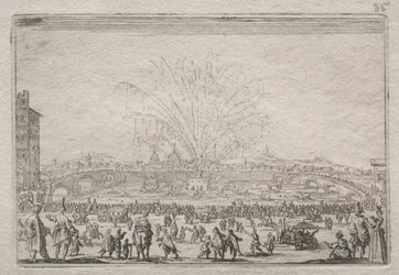 Fuegos artificiales en el Arno, c. 1622