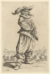 Guerrero con el gran sombrero de plumas