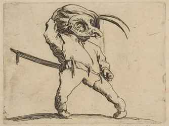 El hombre enmascarado con piernas torcidas, de Varie Figure, 1616-22