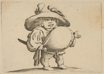 Hombre con gran barriga decorada, 1616-22