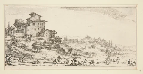 La chasse au cerf (Cacería de ciervos cerca de la mansión), de Paisajes para Giovanni de Medici