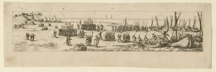Desembarco de tropas en el sitio de La Rochelle, 1630