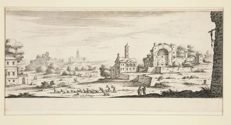 Paisaje con grandes edificios.