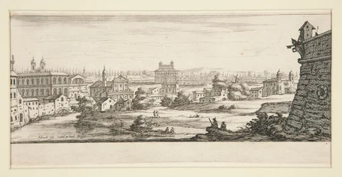 Paisaje con grandes e imponentes edificios