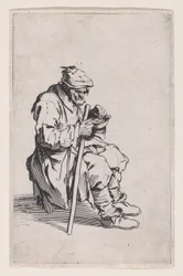 El mendigo sentado y comiendo, de «Les Gueux, suite appelée aussi Les Mendiants, Les Baroni, ou Les Barons»