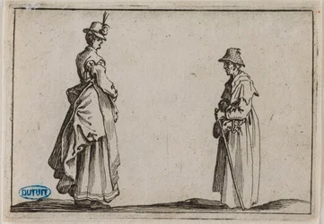 Los caprichos, dos mujeres de perfil. Decimonoveno número de la serie de 50 estampas grabadas en Florencia (Lieure 232, Meaume 804)