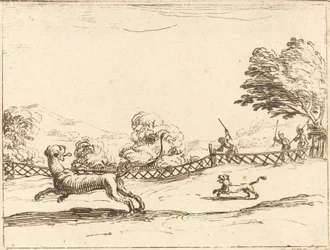 Leona y cachorro perseguidos por cazadores