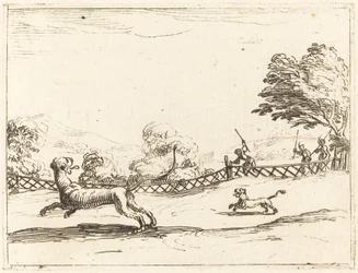 Leona y Cachorro Perseguidos por Cazadores