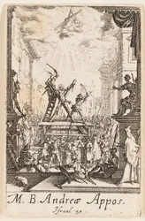 Martirio de San Andrés, lámina tres de Los martirios de los Apóstoles