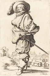 Hombre noble con plastrón de piel