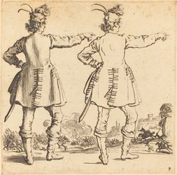 Oficial con plumas en el sombrero, visto desde atrás, 1617 y 1621