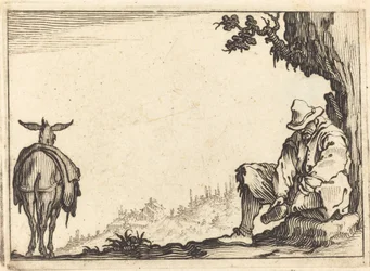 Campesino quitándose el zapato