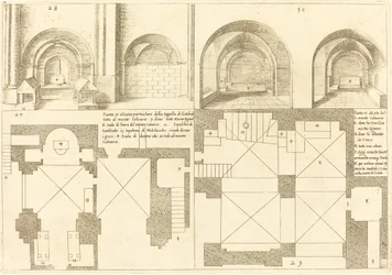 Plano y elevación de la capilla de Godefroy de Bouillon