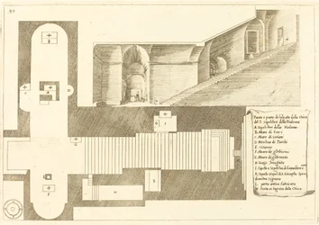 Plano y Parte de la Elevación de la Iglesia del Santo Sepulcro de la Madonna