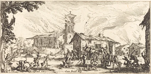 Devastación y quema de un pueblo