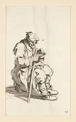 Mendigo sentado, comiendo, de The Beggars