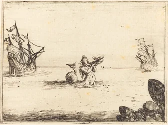 Sirena entre dos barcos