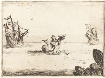 Sirena entre dos barcos