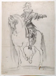 Boceto de Luis XIII a caballo