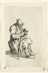 Los Mendigos: Mendigo Sentado y Comiendo, c. 1623