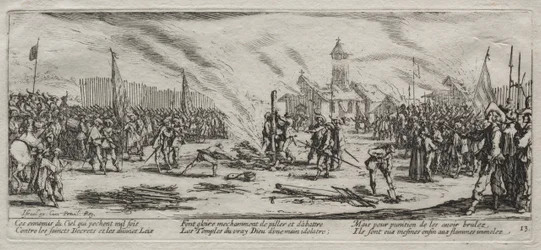 Las grandes miserias de la guerra: Quema en la hoguera, 1633