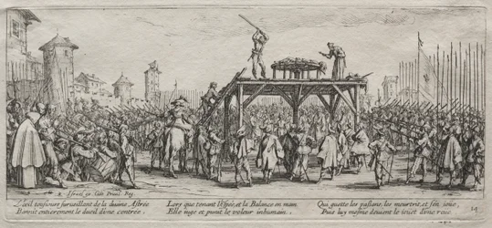 Las grandes miserias de la guerra: ejecución en la rueda, 1633