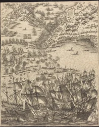 El asedio de La Rochelle [lámina 11 de 16; el conjunto comprende 1952.8.97-112]